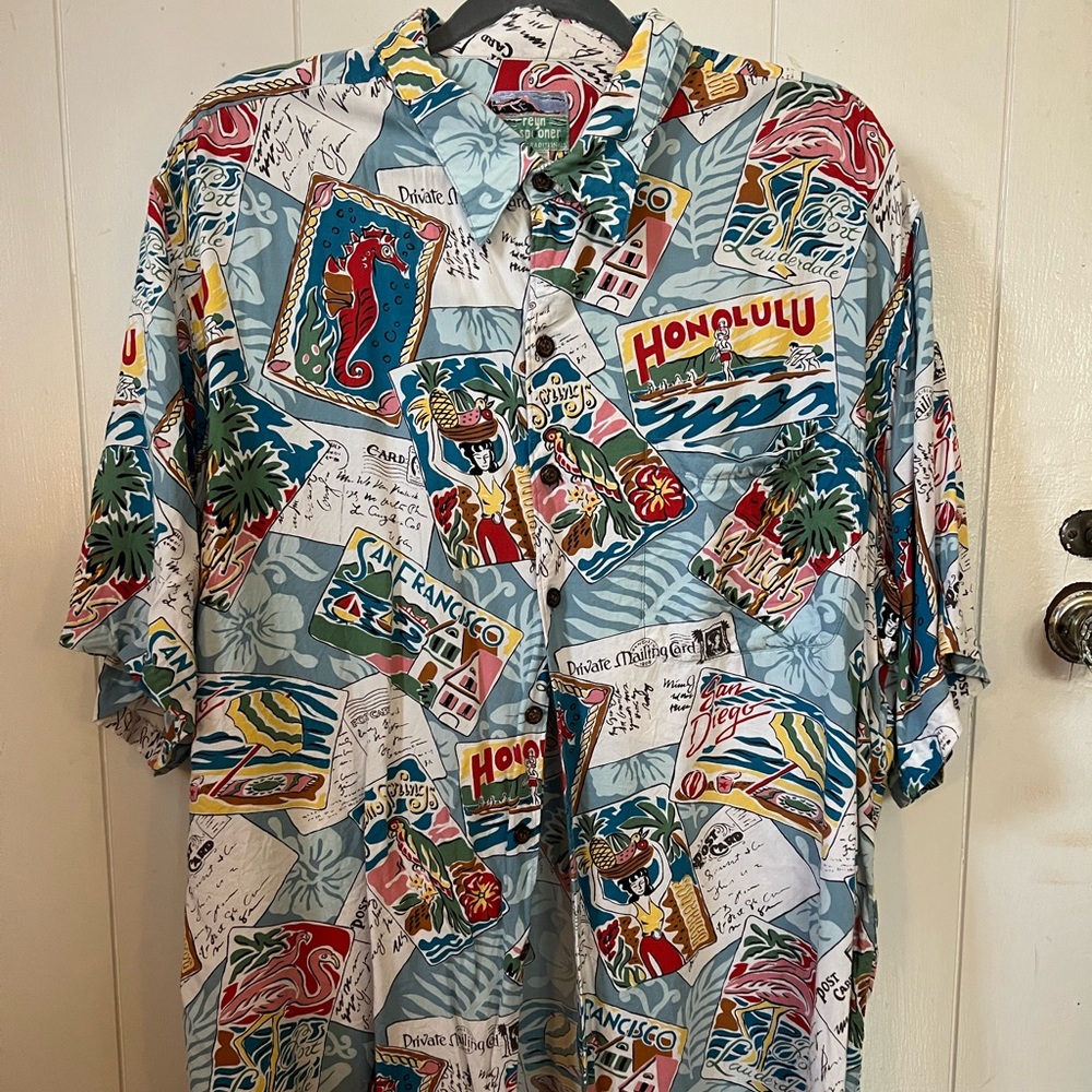 Reyn Spooner Hawaii Postcard Hawaiian Shirt